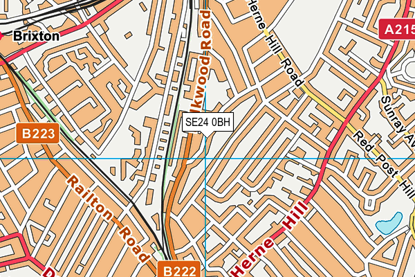 SE24 0BH map - OS VectorMap District (Ordnance Survey) SE24 0BH map - OS VectorMap District (Ordnance Survey)