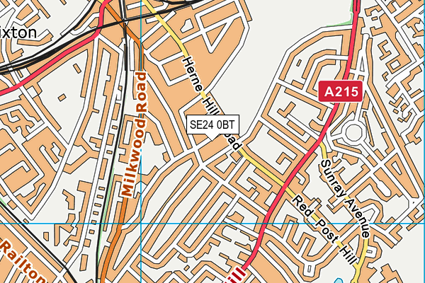 SE24 0BT map - OS VectorMap District (Ordnance Survey) SE24 0BT map - OS VectorMap District (Ordnance Survey)