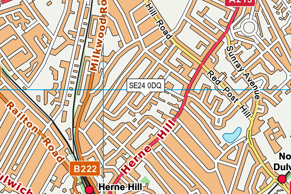 SE24 0DQ map - OS VectorMap District (Ordnance Survey)