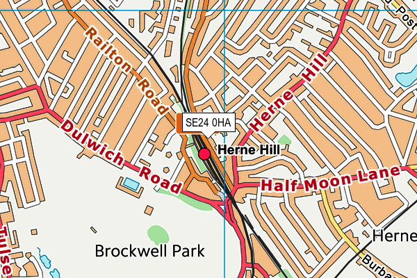 SE24 0HA map - OS VectorMap District (Ordnance Survey) SE24 0HA map - OS VectorMap District (Ordnance Survey)