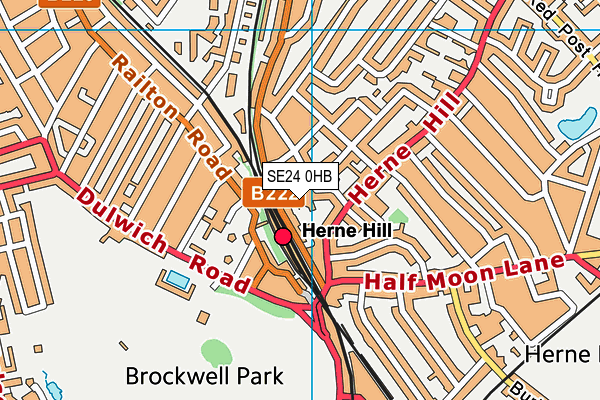 SE24 0HB map - OS VectorMap District (Ordnance Survey) SE24 0HB map - OS VectorMap District (Ordnance Survey)