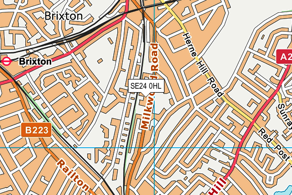 SE24 0HL map - OS VectorMap District (Ordnance Survey) SE24 0HL map - OS VectorMap District (Ordnance Survey)
