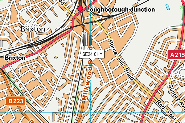 SE24 0HY map - OS VectorMap District (Ordnance Survey) SE24 0HY map - OS VectorMap District (Ordnance Survey)