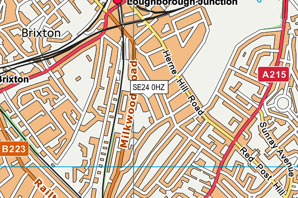 SE24 0HZ map - OS VectorMap District (Ordnance Survey)