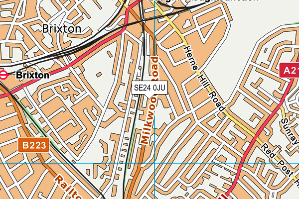 SE24 0JU map - OS VectorMap District (Ordnance Survey) SE24 0JU map - OS VectorMap District (Ordnance Survey)