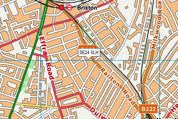 SE24 0LH map - OS VectorMap District (Ordnance Survey) SE24 0LH map - OS VectorMap District (Ordnance Survey)