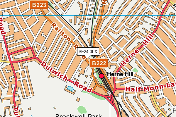 SE24 0LX map - OS VectorMap District (Ordnance Survey)