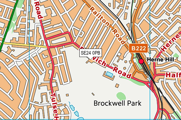 SE24 0PB map - OS VectorMap District (Ordnance Survey)