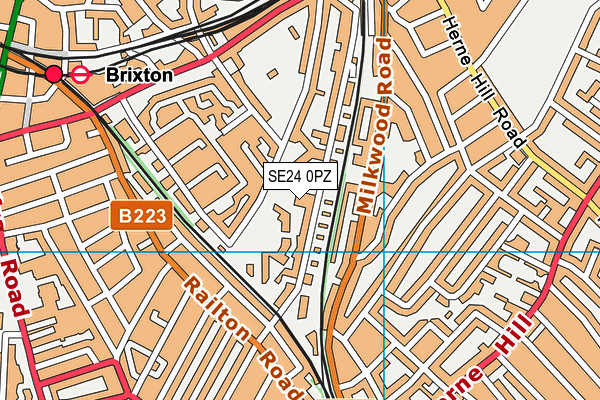 SE24 0PZ map - OS VectorMap District (Ordnance Survey) SE24 0PZ map - OS VectorMap District (Ordnance Survey)