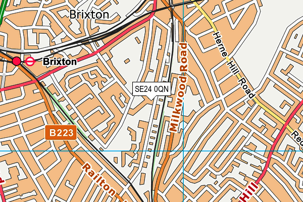 SE24 0QN map - OS VectorMap District (Ordnance Survey) SE24 0QN map - OS VectorMap District (Ordnance Survey)