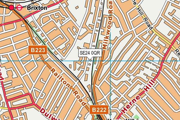SE24 0QR map - OS VectorMap District (Ordnance Survey) SE24 0QR map - OS VectorMap District (Ordnance Survey)