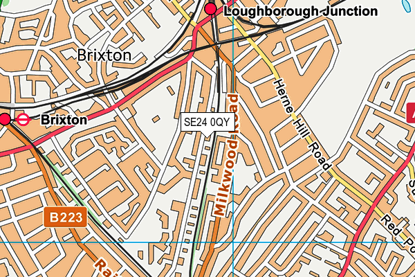 SE24 0QY map - OS VectorMap District (Ordnance Survey) SE24 0QY map - OS VectorMap District (Ordnance Survey)