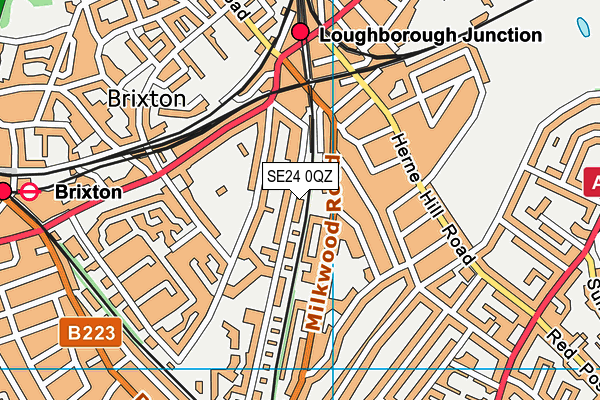 SE24 0QZ map - OS VectorMap District (Ordnance Survey)
