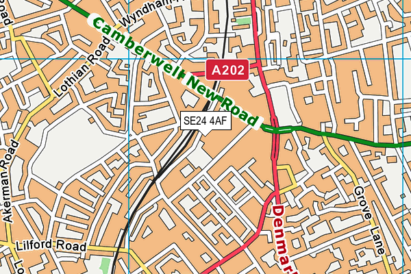 SE24 4AF map - OS VectorMap District (Ordnance Survey) SE24 4AF map - OS VectorMap District (Ordnance Survey)