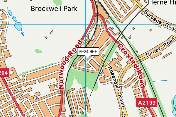 SE24 9EE map - OS VectorMap District (Ordnance Survey) SE24 9EE map - OS VectorMap District (Ordnance Survey)