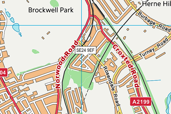 SE24 9EF map - OS VectorMap District (Ordnance Survey) SE24 9EF map - OS VectorMap District (Ordnance Survey)