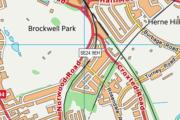 SE24 9EH map - OS VectorMap District (Ordnance Survey) SE24 9EH map - OS VectorMap District (Ordnance Survey)