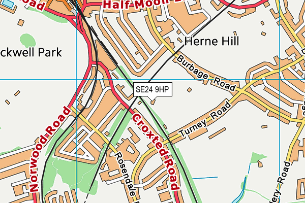 SE24 9HP map - OS VectorMap District (Ordnance Survey) SE24 9HP map - OS VectorMap District (Ordnance Survey)