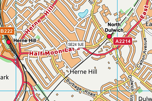 SE24 9JE map - OS VectorMap District (Ordnance Survey)