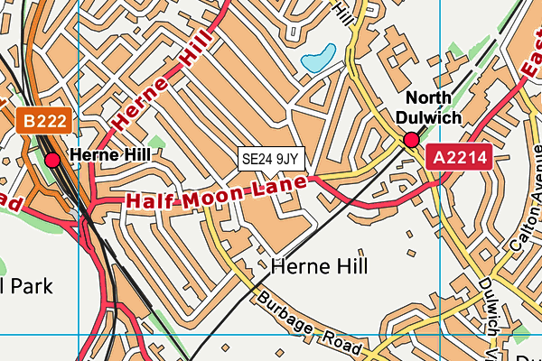 SE24 9JY map - OS VectorMap District (Ordnance Survey)