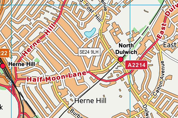 SE24 9LH map - OS VectorMap District (Ordnance Survey) SE24 9LH map - OS VectorMap District (Ordnance Survey)