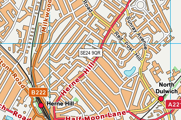 SE24 9QR map - OS VectorMap District (Ordnance Survey) SE24 9QR map - OS VectorMap District (Ordnance Survey)