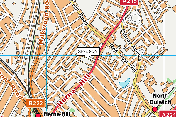 SE24 9QY map - OS VectorMap District (Ordnance Survey)