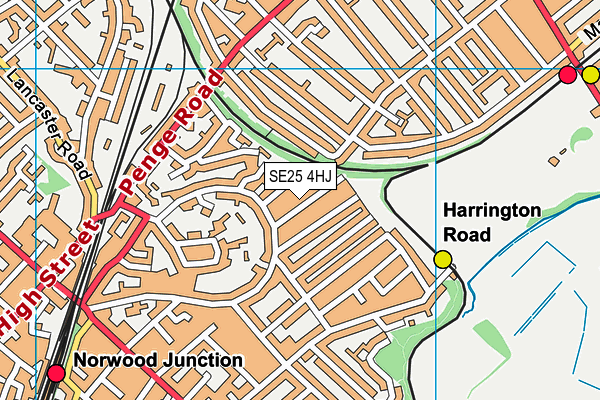 SE25 4HJ map - OS VectorMap District (Ordnance Survey) SE25 4HJ map - OS VectorMap District (Ordnance Survey)