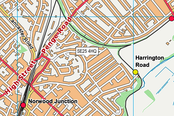 SE25 4HQ map - OS VectorMap District (Ordnance Survey)