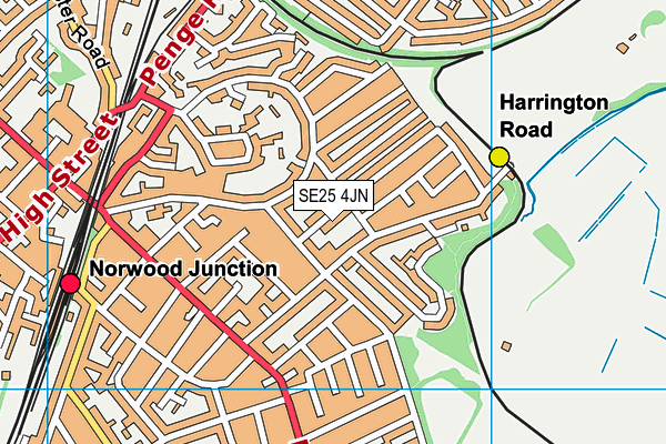 SE25 4JN map - OS VectorMap District (Ordnance Survey) SE25 4JN map - OS VectorMap District (Ordnance Survey)