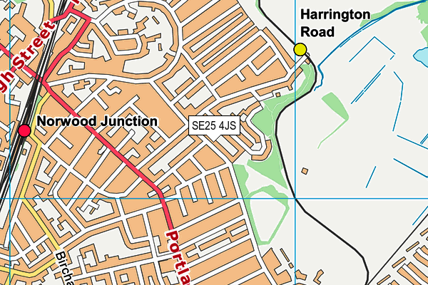 SE25 4JS map - OS VectorMap District (Ordnance Survey) SE25 4JS map - OS VectorMap District (Ordnance Survey)