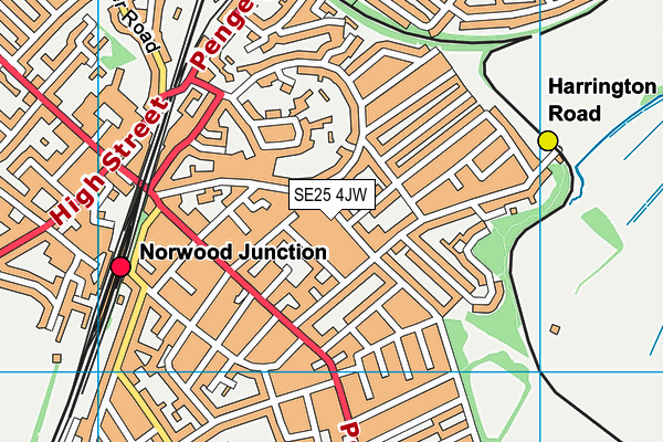 SE25 4JW map - OS VectorMap District (Ordnance Survey) SE25 4JW map - OS VectorMap District (Ordnance Survey)