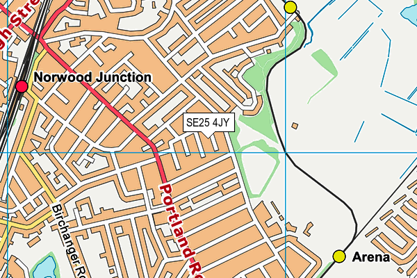 SE25 4JY map - OS VectorMap District (Ordnance Survey) SE25 4JY map - OS VectorMap District (Ordnance Survey)