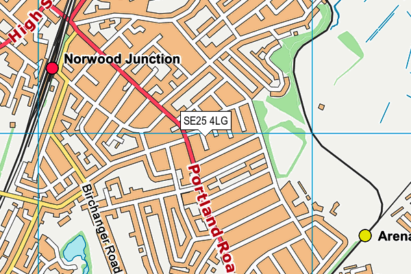 SE25 4LG map - OS VectorMap District (Ordnance Survey) SE25 4LG map - OS VectorMap District (Ordnance Survey)