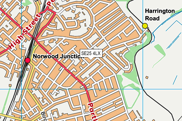 SE25 4LX map - OS VectorMap District (Ordnance Survey) SE25 4LX map - OS VectorMap District (Ordnance Survey)