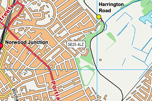 SE25 4LZ map - OS VectorMap District (Ordnance Survey)