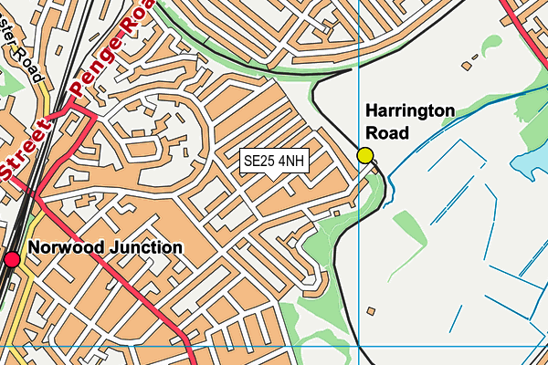 SE25 4NH map - OS VectorMap District (Ordnance Survey) SE25 4NH map - OS VectorMap District (Ordnance Survey)