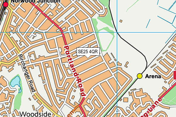 SE25 4QR map - OS VectorMap District (Ordnance Survey) SE25 4QR map - OS VectorMap District (Ordnance Survey)