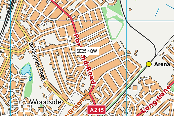 SE25 4QW map - OS VectorMap District (Ordnance Survey) SE25 4QW map - OS VectorMap District (Ordnance Survey)