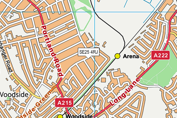 SE25 4RJ map - OS VectorMap District (Ordnance Survey) SE25 4RJ map - OS VectorMap District (Ordnance Survey)