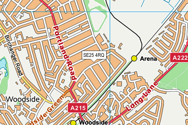 SE25 4RQ map - OS VectorMap District (Ordnance Survey) SE25 4RQ map - OS VectorMap District (Ordnance Survey)