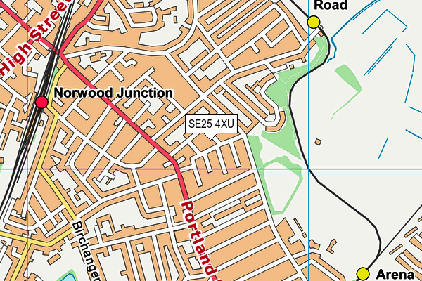 SE25 4XU map - OS VectorMap District (Ordnance Survey) SE25 4XU map - OS VectorMap District (Ordnance Survey)