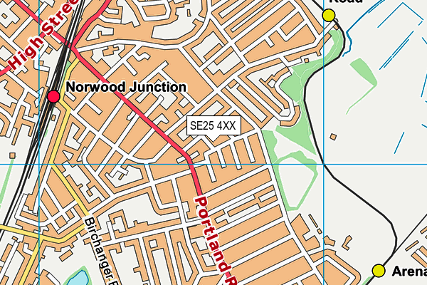 SE25 4XX map - OS VectorMap District (Ordnance Survey) SE25 4XX map - OS VectorMap District (Ordnance Survey)