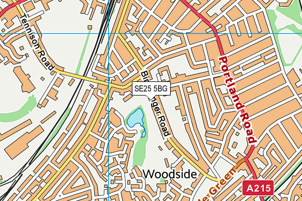 SE25 5BG map - OS VectorMap District (Ordnance Survey) SE25 5BG map - OS VectorMap District (Ordnance Survey)