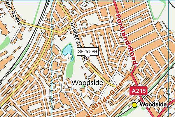 SE25 5BH map - OS VectorMap District (Ordnance Survey) SE25 5BH map - OS VectorMap District (Ordnance Survey)