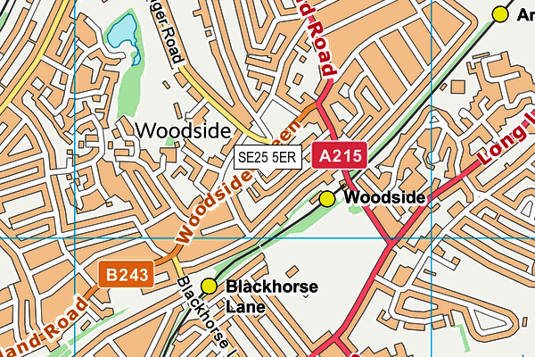 SE25 5ER map - OS VectorMap District (Ordnance Survey) SE25 5ER map - OS VectorMap District (Ordnance Survey)