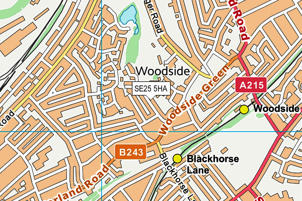 SE25 5HA map - OS VectorMap District (Ordnance Survey) SE25 5HA map - OS VectorMap District (Ordnance Survey)