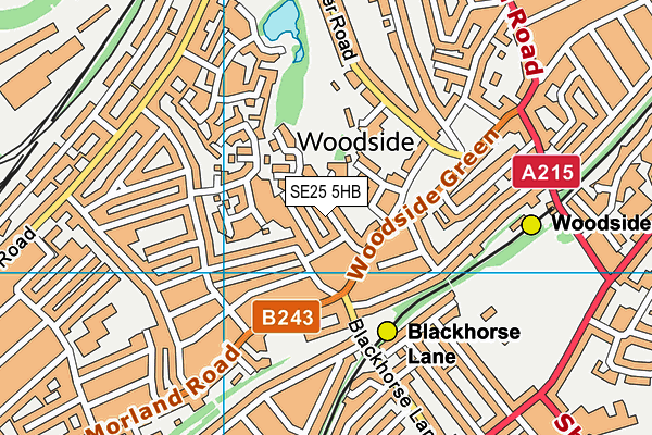 SE25 5HB map - OS VectorMap District (Ordnance Survey) SE25 5HB map - OS VectorMap District (Ordnance Survey)