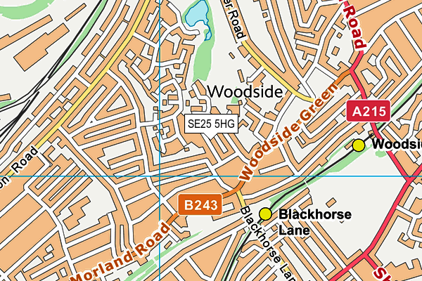 SE25 5HG map - OS VectorMap District (Ordnance Survey) SE25 5HG map - OS VectorMap District (Ordnance Survey)