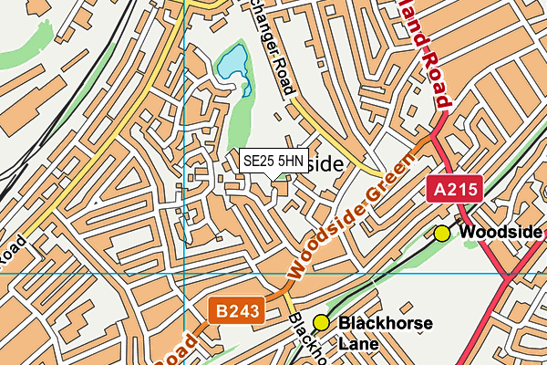 SE25 5HN map - OS VectorMap District (Ordnance Survey)